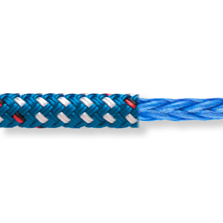 Braid on Braid Polyester marine halyard rope double braid Grey with Red flecks 